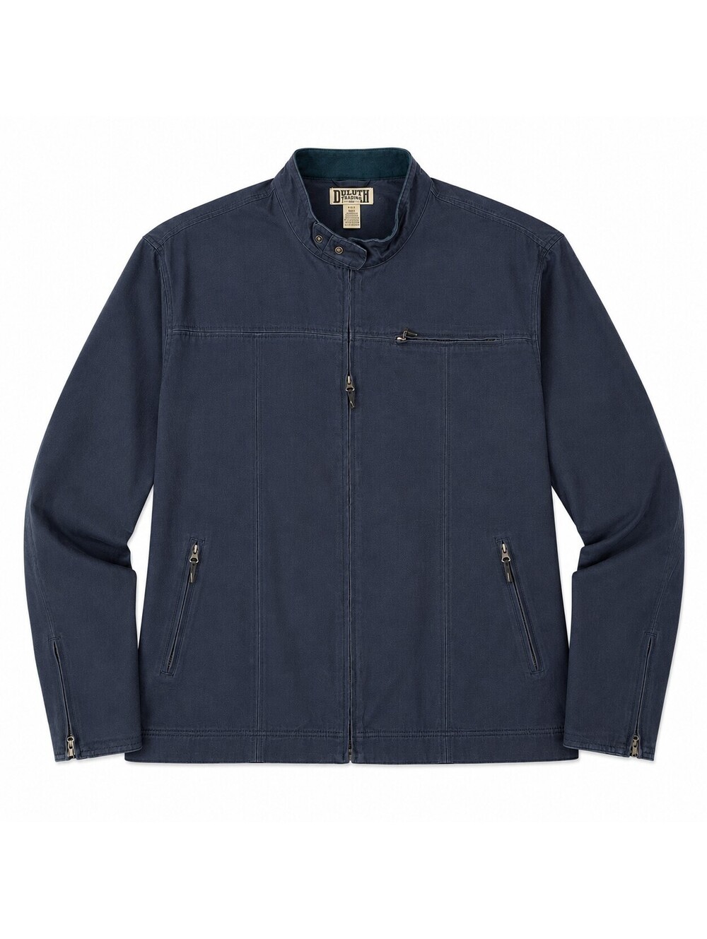 Duluth Trading Canvas Utility Heavy Coat Lined Moto Collar Jacket Mens 2XL TALL